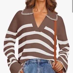 Amazon top sz L striped cute